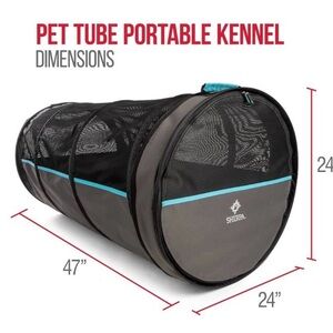 Sherpa Pet Tube Tunnel Pet Travel Kennel - Black/Gray, One Size